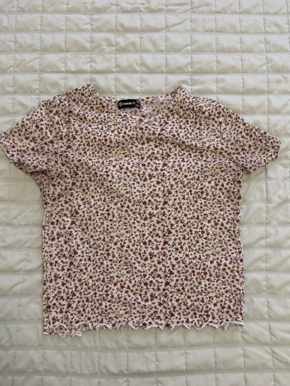 Pink Floral Short Sleeve Top